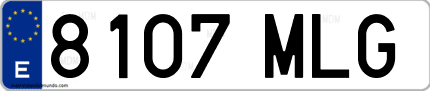 Ejemplo de matrícula de coche ordinaria 8107 MLG