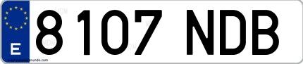 Ejemplo de matrícula española 8107 NDB