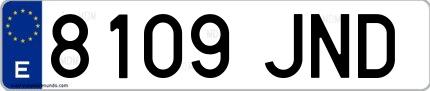 Ejemplo de matrícula española 8109 JND