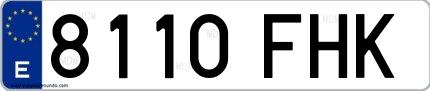 Ejemplo de matrícula española 8110 FHK