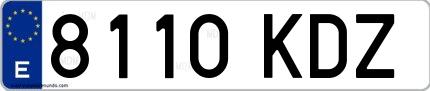 Ejemplo de matrícula española 8110 KDZ