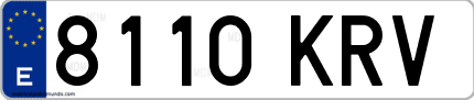 Ejemplo de matrícula de coche ordinaria 8110 KRV
