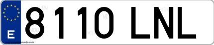 Ejemplo de matrícula española 8110 LNL