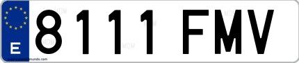Ejemplo de matrícula española 8111 FMV