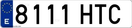 Ejemplo de matrícula española 8111 HTC