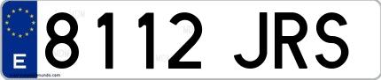 Ejemplo de matrícula española 8112 JRS