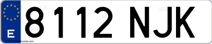Ejemplo de matrícula de coche ordinaria 8112 NJK