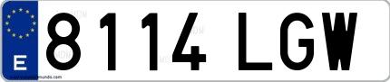 Ejemplo de matrícula española 8114 LGW