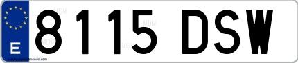 Ejemplo de matrícula española 8115 DSW