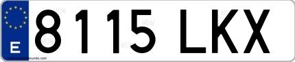 Ejemplo de matrícula española 8115 LKX
