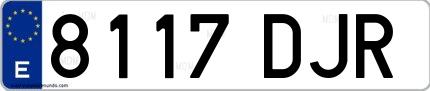 Ejemplo de matrícula española 8117 DJR