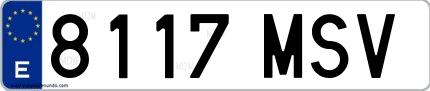 Ejemplo de matrícula española 8117 MSV