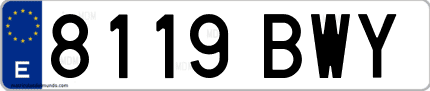 Ejemplo de matrícula de coche ordinaria 8119 BWY