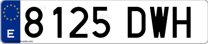 Ejemplo de matrícula de coche ordinaria 8125 DWH