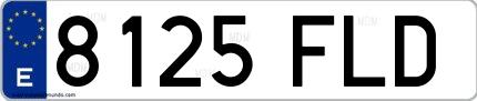 Ejemplo de matrícula española 8125 FLD