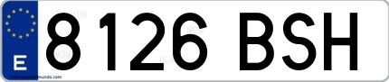 Ejemplo de matrícula española 8126 BSH