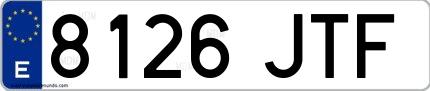 Ejemplo de matrícula española 8126 JTF