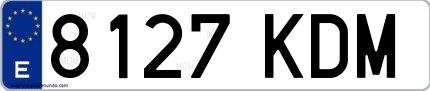 Ejemplo de matrícula española 8127 KDM
