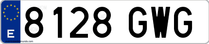 Ejemplo de matrícula de coche ordinaria 8128 GWG