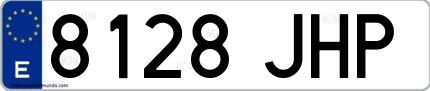 Ejemplo de matrícula española 8128 JHP