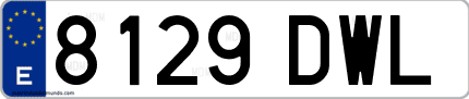 Ejemplo de matrícula de coche ordinaria 8129 DWL