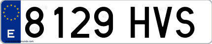 Ejemplo de matrícula de coche ordinaria 8129 HVS