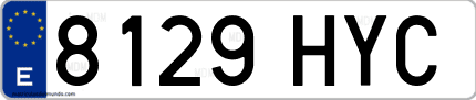 Ejemplo de matrícula de coche ordinaria 8129 HYC