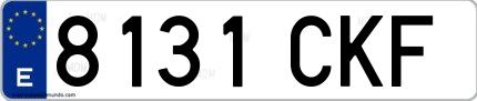 Ejemplo de matrícula española 8131 CKF