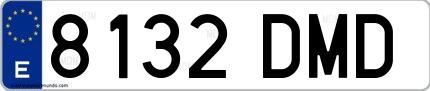 Ejemplo de matrícula española 8132 DMD