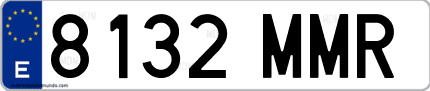 Ejemplo de matrícula de coche ordinaria 8132 MMR