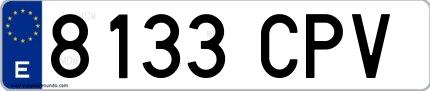Ejemplo de matrícula española 8133 CPV
