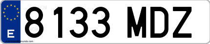 Ejemplo de matrícula de coche ordinaria 8133 MDZ