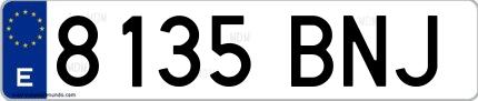 Ejemplo de matrícula española 8135 BNJ