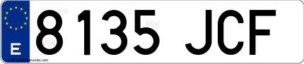 Ejemplo de matrícula española 8135 JCF