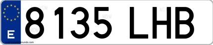 Ejemplo de matrícula española 8135 LHB