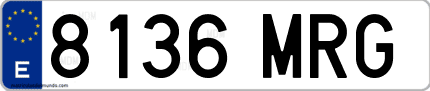 Ejemplo de matrícula de coche ordinaria 8136 MRG