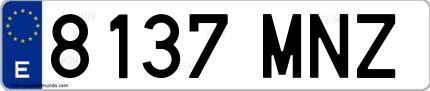 Ejemplo de matrícula española 8137 MNZ