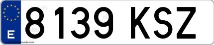 Ejemplo de matrícula española 8139 KSZ
