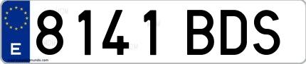 Ejemplo de matrícula española 8141 BDS