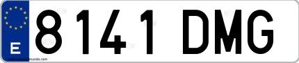 Ejemplo de matrícula española 8141 DMG