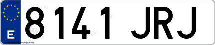 Ejemplo de matrícula de coche ordinaria 8141 JRJ