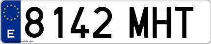 Ejemplo de matrícula española 8142 MHT