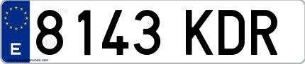 Ejemplo de matrícula española 8143 KDR