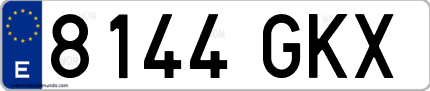 Ejemplo de matrícula de coche ordinaria 8144 GKX