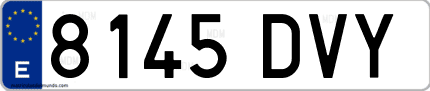 Ejemplo de matrícula de coche ordinaria 8145 DVY
