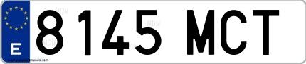 Ejemplo de matrícula española 8145 MCT