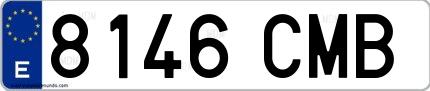 Ejemplo de matrícula española 8146 CMB