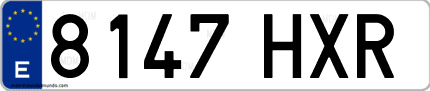 Ejemplo de matrícula de coche ordinaria 8147 HXR