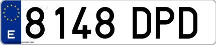 Ejemplo de matrícula española 8148 DPD