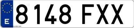 Ejemplo de matrícula española 8148 FXX
